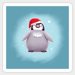 Santa Emperor Penguin Chick (Background) Sticker